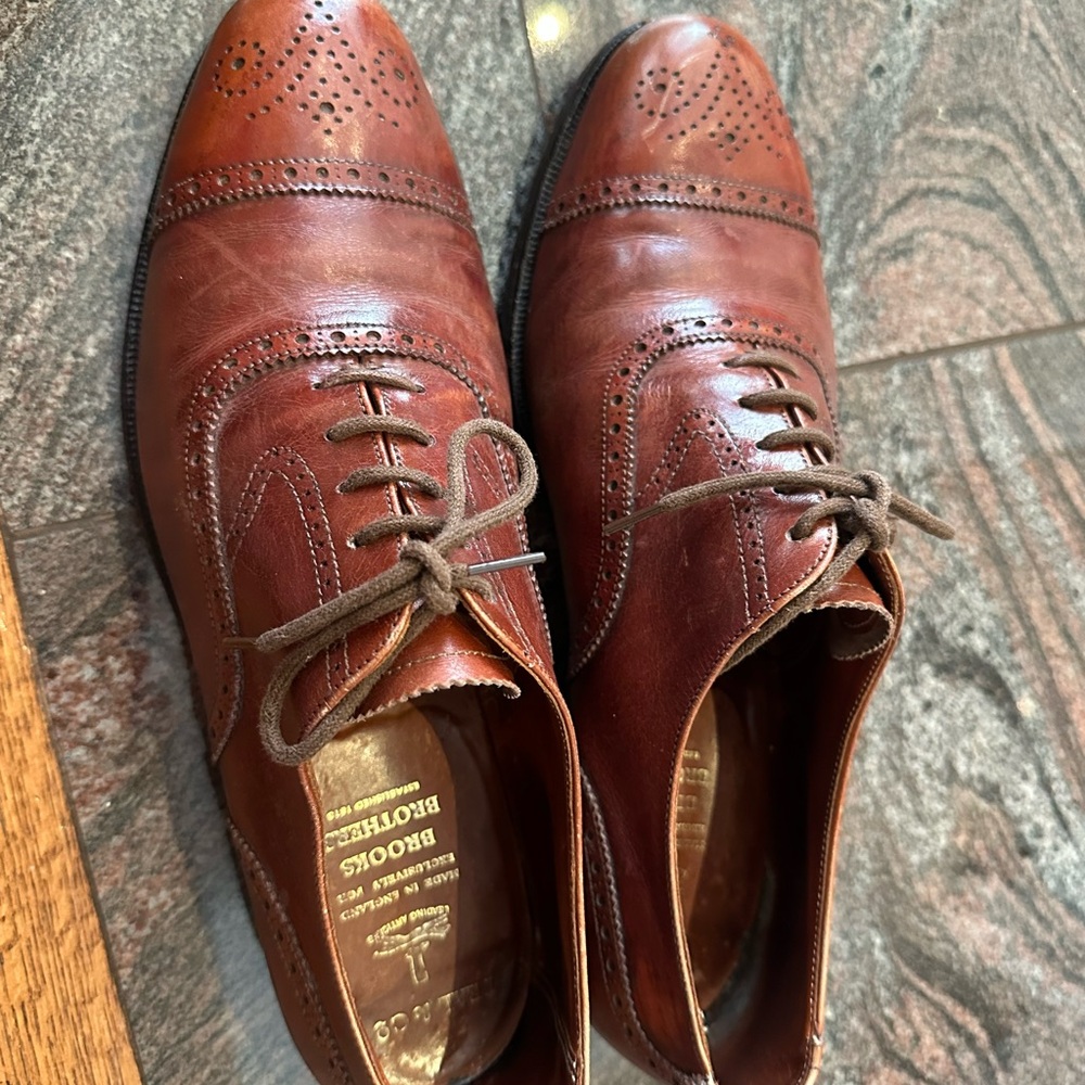 Brown Leather Oxford Shoes brooks brothers